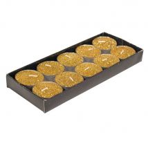 Set De 10 Velas Glitter Oro