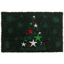 Felpudo De Navidad Diseño Estrellas Verde 60X40 Cm