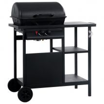 Barbacoa De Gas Vidaxl 5500W 2 Fogones Con Tapa Y 3 Estantes Negro