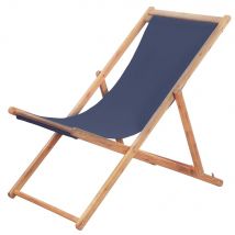 Silla De Playa Vidaxl Plegable Con Respaldo Reclinable Azul 90X60,5X98,5 Cm