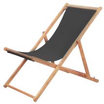 Silla De Playa Vidaxl Plegable Con Respaldo Reclinable Gris 90X60,5X98,5 Cm