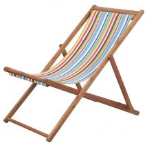 Silla De Playa Vidaxl Plegable Con Respaldo Reclinable Multicolor 90X60,5X98,5 Cm