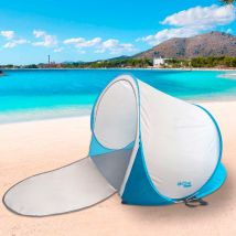 Paravientos Pop-Up Aktive Beach Plegable Protección Uv + Bolsa De Transporte Azul 115X150x150 Cm