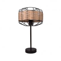 Lámpara De Sobremesa Solange Lumit 60W Mimbre Natural/Marrón Ø25x45,5 Cm