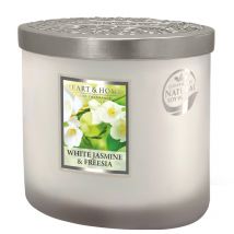 Heart & Home Elipse Candles Jar White Jasmine & Freesia 220g