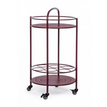 Carrello per bottiglie in acciaio Rosso Bordeaux