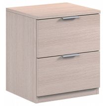 Comodino camera due cassetti rovere chiaro CM.38X34 x 45h