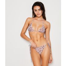 Braguita de bikini de tirantes con estampado de cebra - CAPSULE WENDY - 38 - ecru - Mujer - Etam