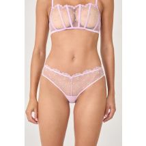 Hipstery z haftowanymi detalami - 38 - mauve pale - Etam