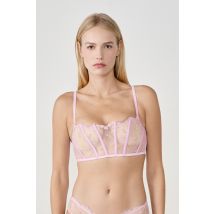 Biustonosz półgorset z haftem - XS - mauve pale - Etam