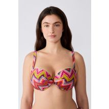 Kolorowy bandeau góra od bikini - 75E - pink - Etam
