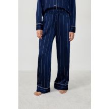 Gestreepte satijnen pyjamabroek - DAYANA - M - marine - Etam