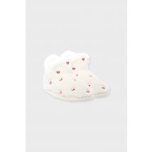 Pantoffels enkellaarzen in nepbont met hartjesmotief - MOCKA COEUR - 36/37 - ecru - Etam