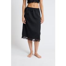 Jupe de pyjama satinée détails dentelle - REVELATION - L - Black - Etam