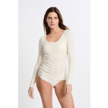 Camiseta de manga larga con cuello bailarina y sujetador integrado - BRA - S - ecru - Mujer - Etam