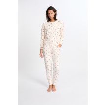 Piżama 2-częściowa w serduszka - L - ecru - Etam