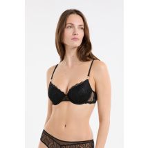Soutien-gorge N.4 - Le coques fines en broderie florale - ENVOLEE - 80B - Anthracite - Etam
