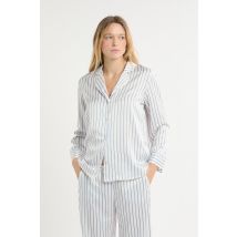 Camisa de pijama de rayas de satén - MEDRA - XS - blue - Mujer - Etam