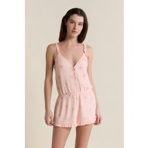 Mono corto con tirantes y estampado - PLUMIA - S - rose givre - Mujer - Etam