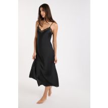 Camisón satinado con detalles de encaje - DESIRE - M - black - Mujer - Etam