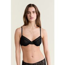 Biustonosz koronkowy ze złotą biżuterią - 75B - black - Etam