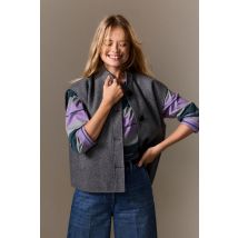 Mouwloos wollen vest - VIANNEY - XS - Grey - Etam