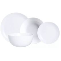 Serwis obiadowy Diwali Luminarc 19 elementów białe talerze dla 6 osób