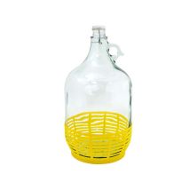 Balon gąsior 5 litrów szklany z klipsem Dama zestaw z koszykiem