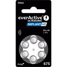 everActive Ultrasonic Implant HD Hörgerätebatterien Gr. 675 PR44 Blau 6er Blister Cochlear Implantat IMPLANTHD675