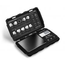 PRAC-TEC Feinwaage G-102 Messbereich 0,01 g - 100 g praktisches Pocket-Format Grammwaage  für Gold und Silber inklusive Kalibriergewicht Batteriebetrieben verschiedene Gewichtseinheiten einstellbar