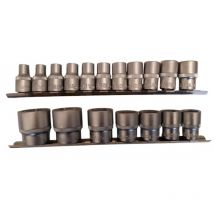 Steckschlüsselsatz 1/2″, Sechskant, 18-tlg., Cr-V, 10-32mm