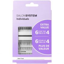 Salon System Individual Lashes Black Short - 6 For 4 Extra Value Pack False Eyelashes