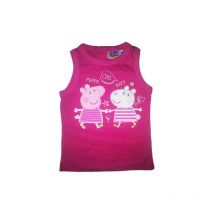 T-shirt maglia maglietta senza manica bimba neonato Peppa Pig fucsia 24 m