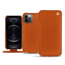 Funda de piel Apple iPhone 12 Pro - Solapa vertical - Naranja - Piel saffiano - Nuevo