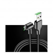 Cable Chargeur Ultra Rapide 2m Micro USB 90° pour Smartphone Android Very Fast Charge 3A (NOIR)