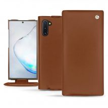 Housse cuir Samsung Galaxy Note10 - Rabat vertical - Marron - Cuir lisse