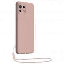 BigBen Connected Funda de Silicona para Xiaomi Mi 11 5G con Correa de Muñeca a Juego Rosa - Nuevo