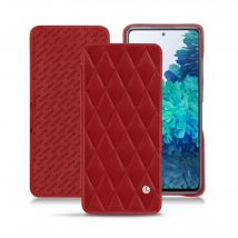 Housse cuir Samsung Galaxy S20 FE - - Rouge - Cuir lisse couture