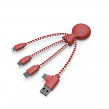 Câble Multi-Connecteurs USB Mr Bio Rouge En Plastique Recyclé
