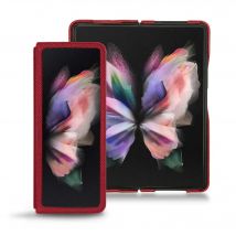 Coque cuir Samsung Galaxy Z Fold3 - - Rouge - Cuir saffiano