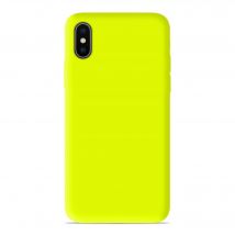 Coque silicone unie Mat Jaune compatible Apple iPhone X iPhone XS