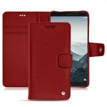 Funda de piel Huawei Mate 10 - Solapa billetera - Rojo - Piel granulada - Nuevo