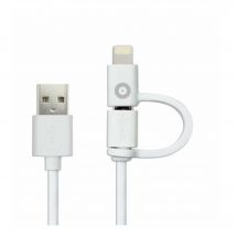 Spring Cable Cable 2 En 1 2.4A Usb/Micro-Usb/Lightning Blanco - Nuevo