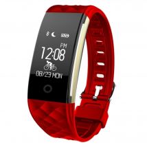 Bracelet Connecté Smartwatch iOs Android Montre Tactile Cardio Waterproof Rouge YONIS