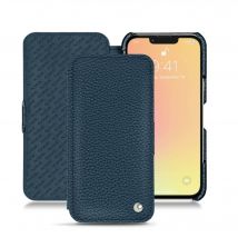 Housse cuir Apple iPhone 13 mini - - Bleu - Cuir grainé