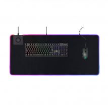 DELTACO GAMING DMP320 Tapis de souris XL RGB, Chargeur sans fil, épaisseur 4mm, 900x400mm