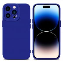 Coque pour Apple iPhone 14 PRO en FLUID BLEU Housse de protection Étui en silicone TPU flexible