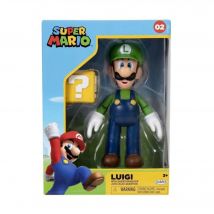 Figurine - JAKKS PACIFIC - Super Mario Bros : Luigi + Bloc ? - 10 cm