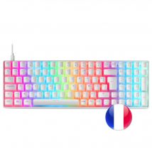 Mars Gaming MKULTRA Teclado Mecánico Blanco RGB Switch Outemu SQ Azul Idioma Francés - Nuevo