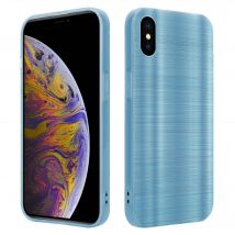 Coque pour Apple iPhone XS MAX en Brushed Turquoise Housse de protection Étui en silicone TPU flexible au design brossé